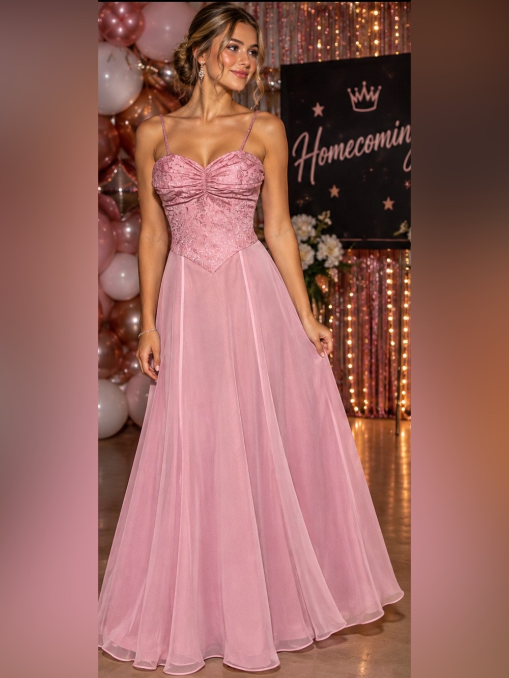 Y2K Prom Dress Vintage Small Pink Iridescent Corset Ethereal Fairy Princess Vtg.